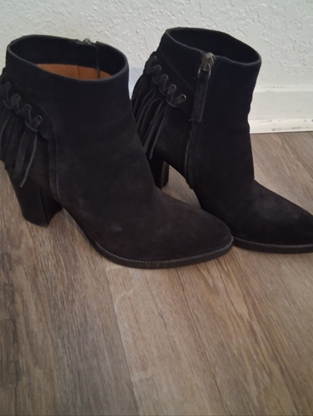 Sartore Black Fringe Heeled Boots